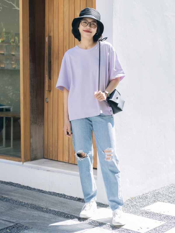 WOMEN'S UNIQLO U AIRISM COTTON OVERSIZED CREW NECK T-SHIRT