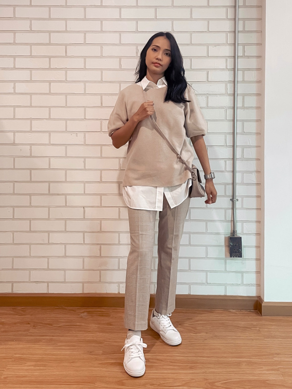 yu.ページ 3D KNIT COTTON CREW NECK SWEATER(WOMEN'S) OUTFIT IDEAS | UNIQLO SG