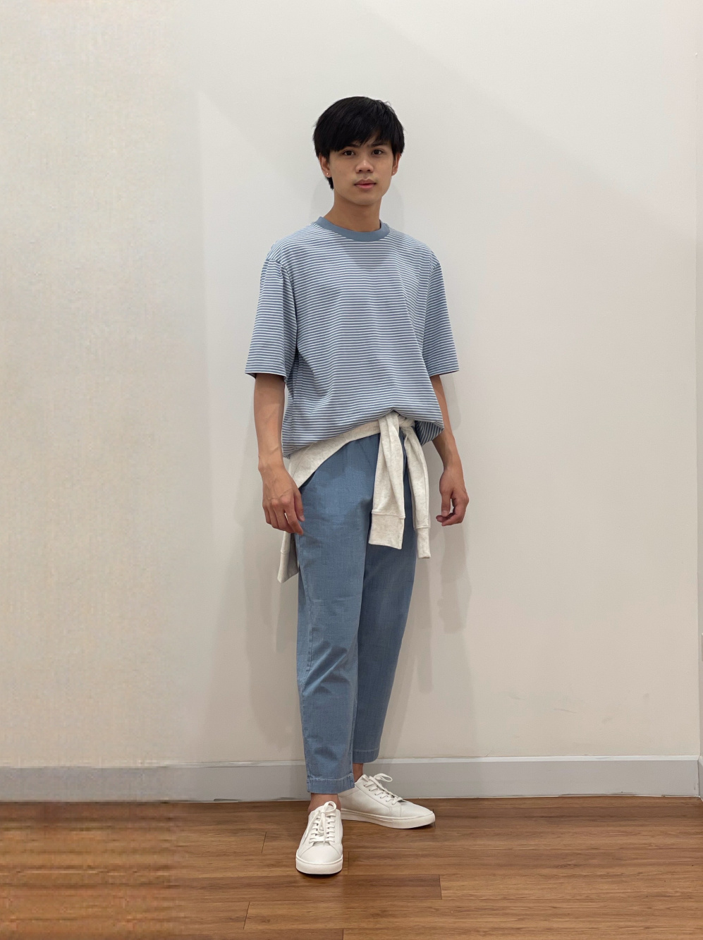 Check styling ideas for「Easy Relaxed Ankle Pants (Chambray)」