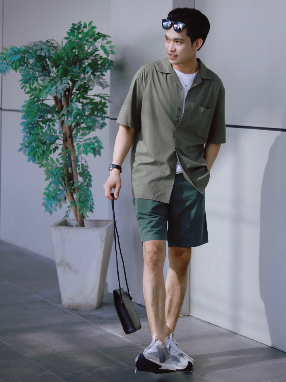 Check styling ideas for「MODAL COTTON OPEN COLLAR SHORT SLEEVE