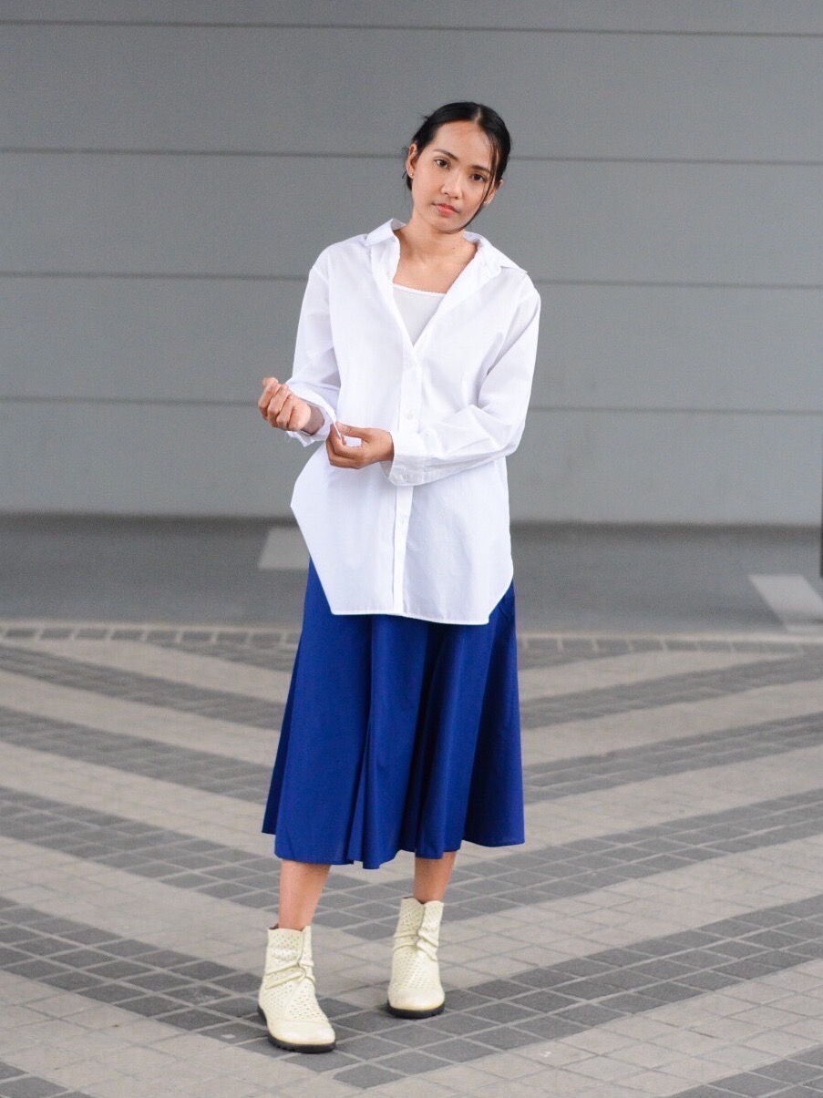 Check styling ideas for「Cotton Long Sleeve Long Shirt、Mermaid