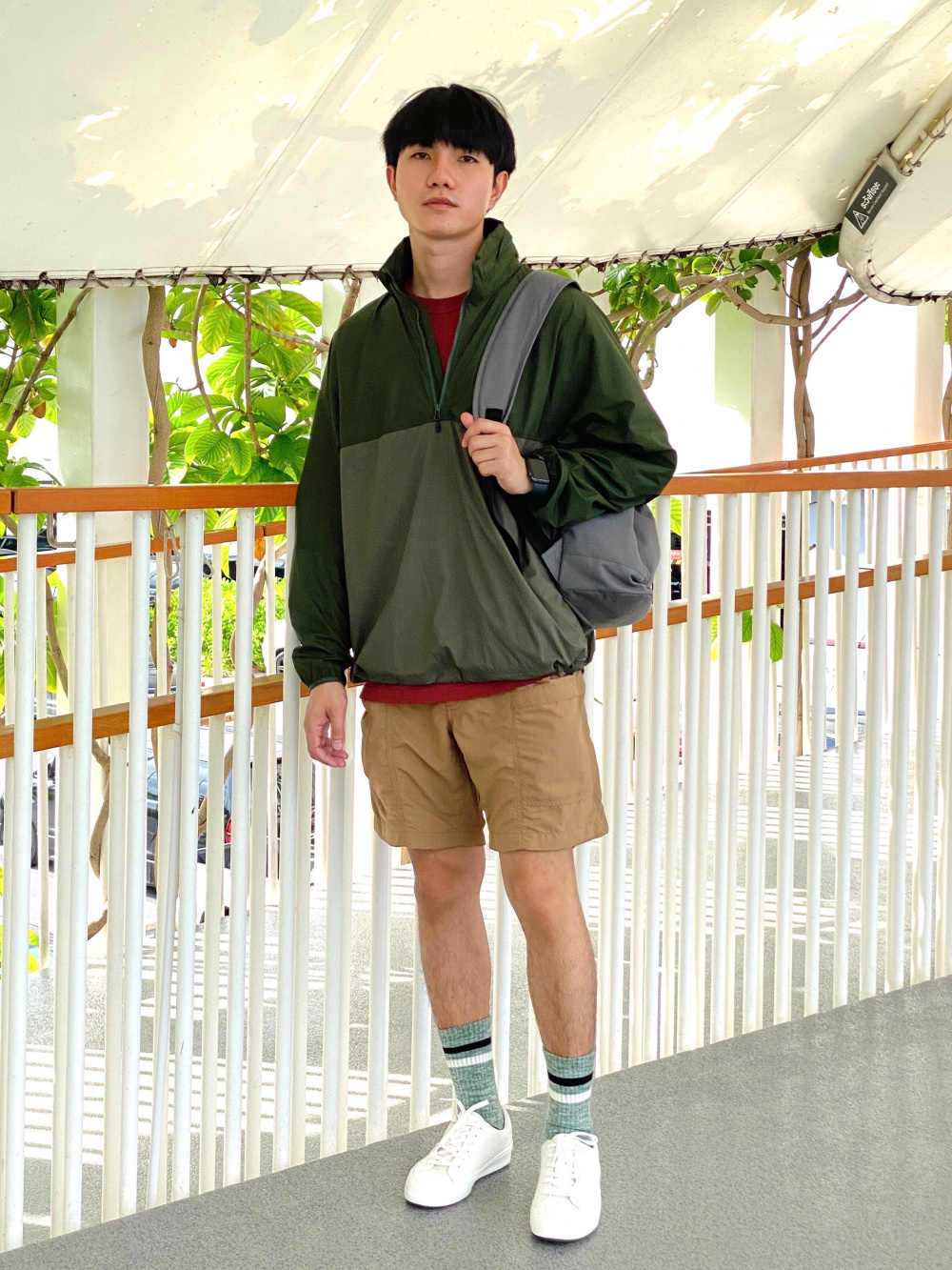 Check styling ideas for「Pocketable UV Protection Anorak Parka、Dry Stretch  Easy Shorts」