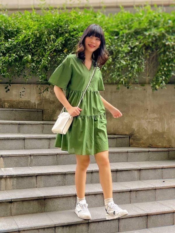 uniqlo short dress Women's Linen Blend Mini Dress