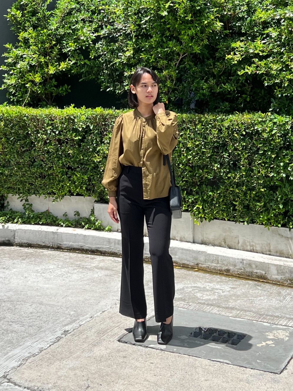 Check styling ideas for「Smooth Cotton Volume Sleeve T-Shirt  