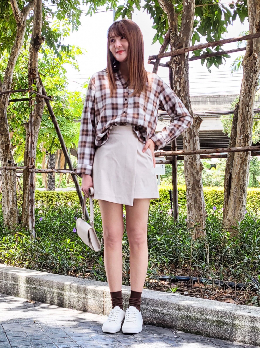 Check styling ideas for Brushed Jersey U Neck Jumper Skirt Canvas Sneakers UNIQLO TH