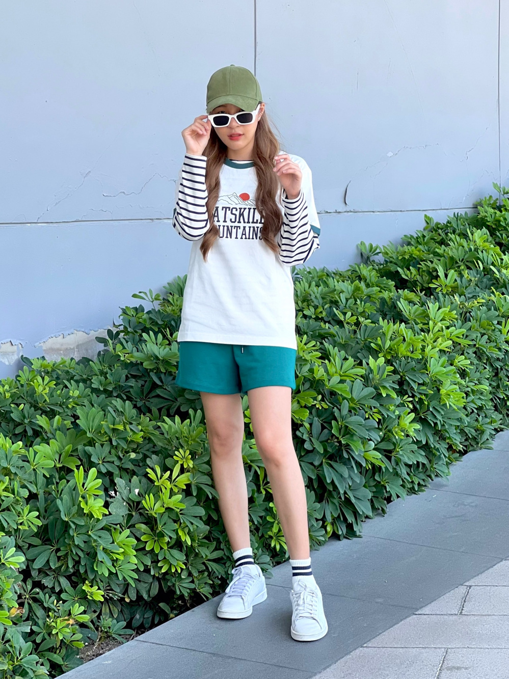 Check styling ideas for「Sweat Shorts、Slub Cotton Checked Long