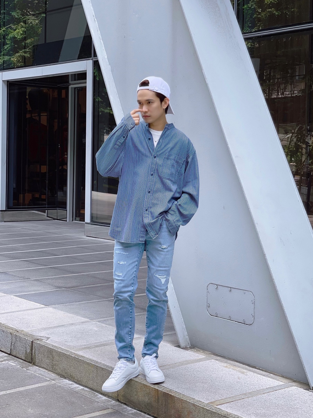 Check styling ideas for「MA-1 Blouson、Oversized Striped Crew Neck 