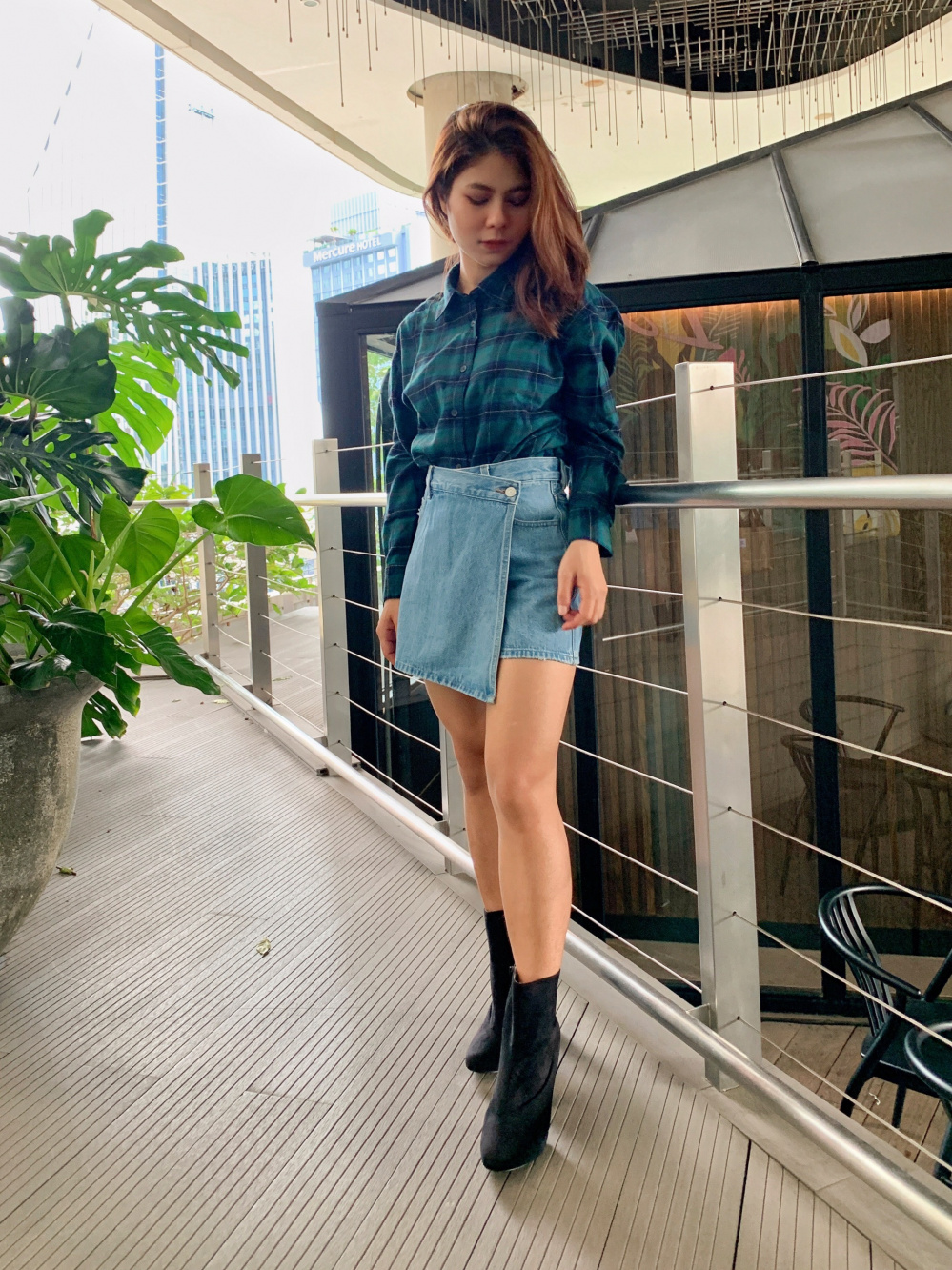 Denim skirt cheap outfit 64