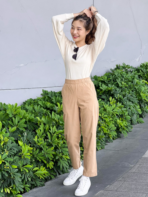 WOMEN'S COTTON RELAXED ANKLE PANTS