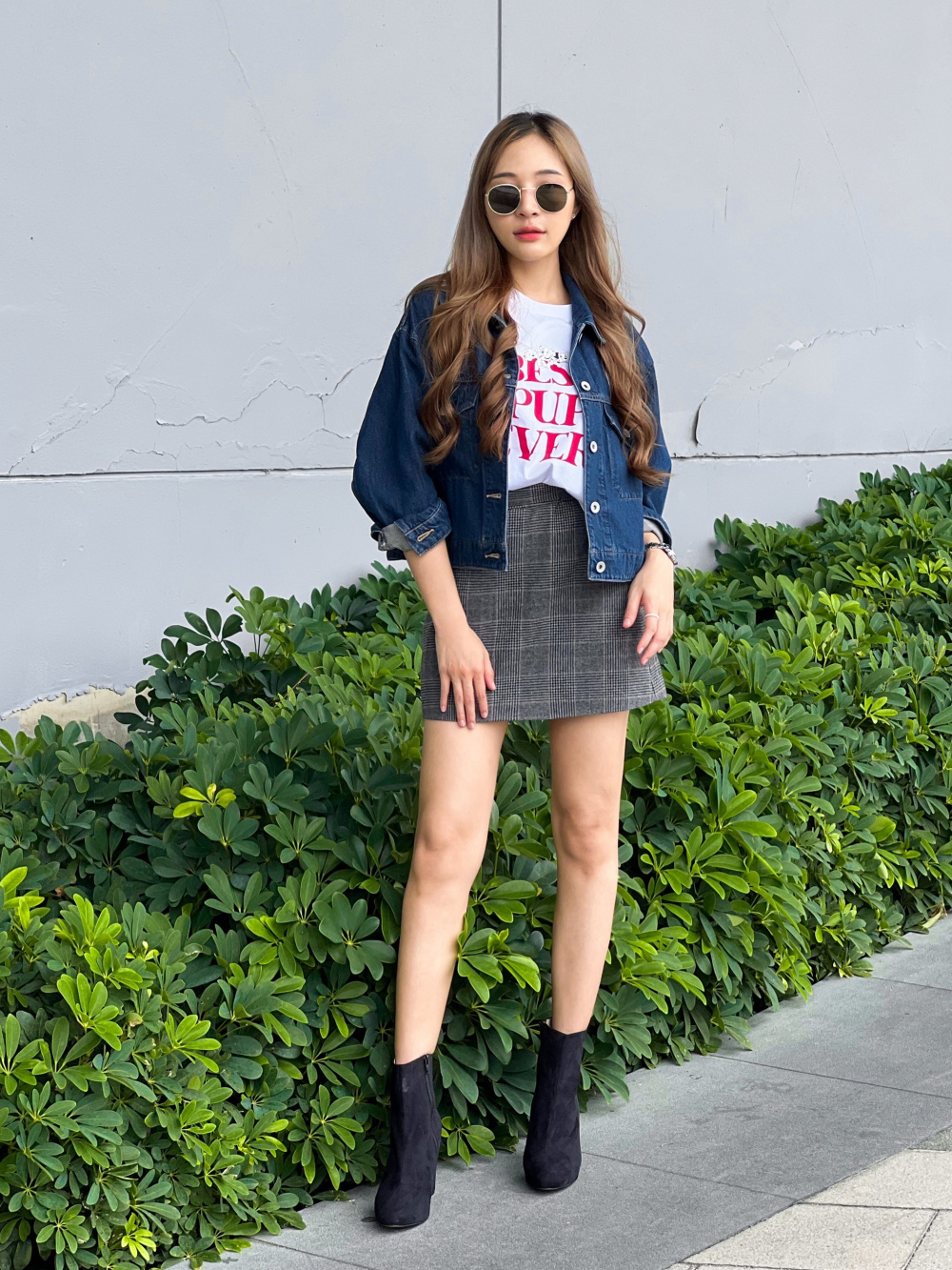 Flannel and sale denim jacket outfit