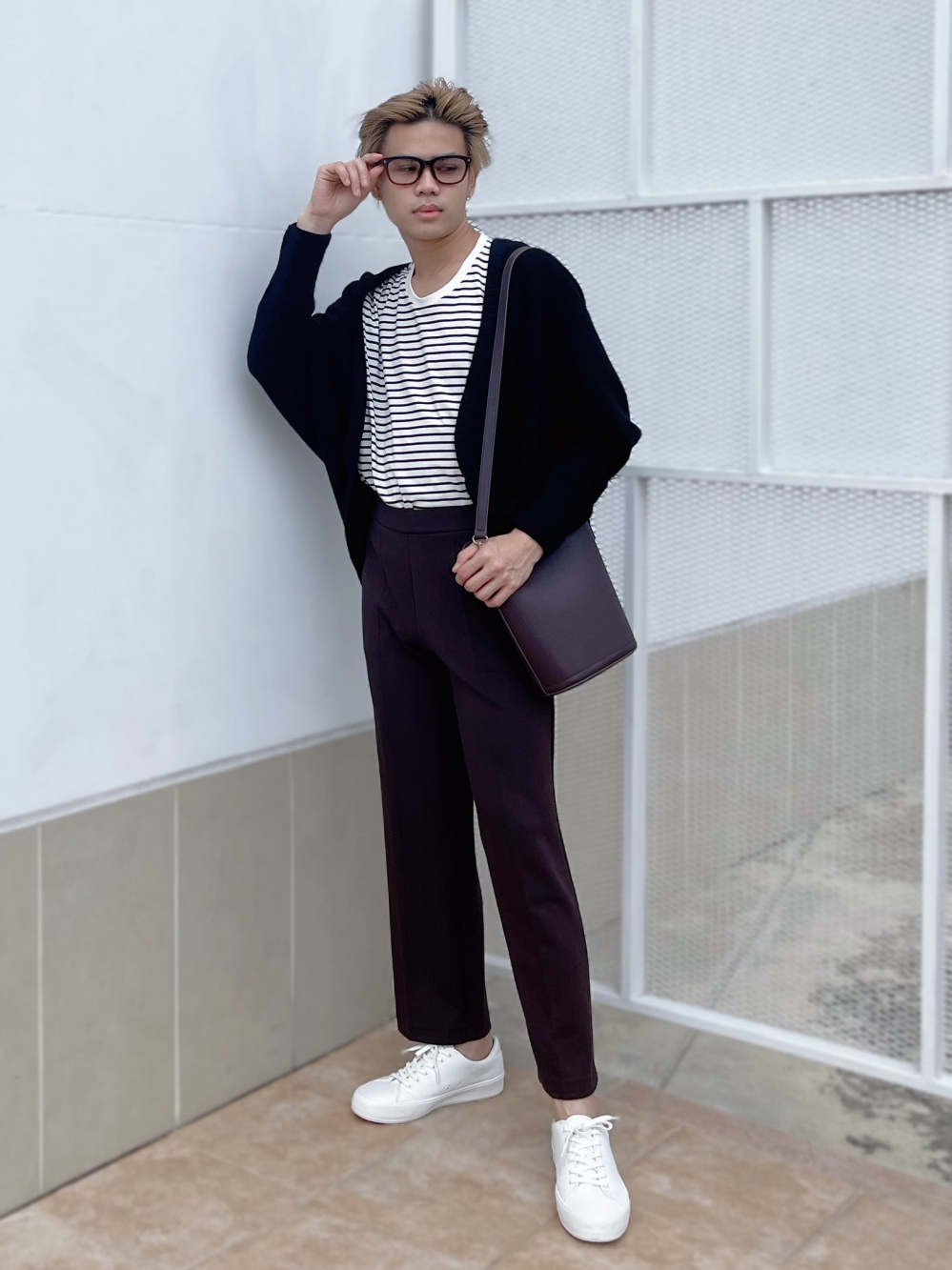 Check styling ideas for「Oxford Striped Slim-Fit Long-Sleeve Shirt