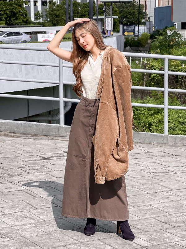 Flare long online skirt