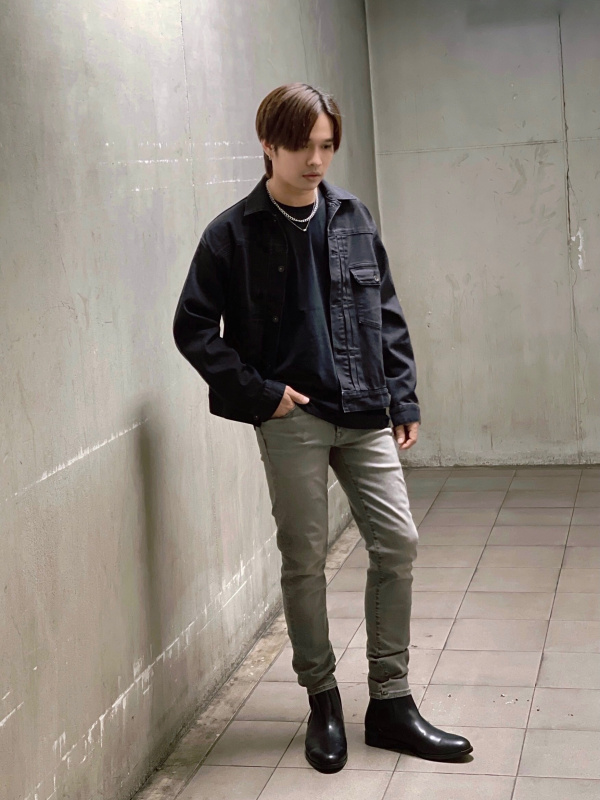 Black denim 2025 jacket uniqlo