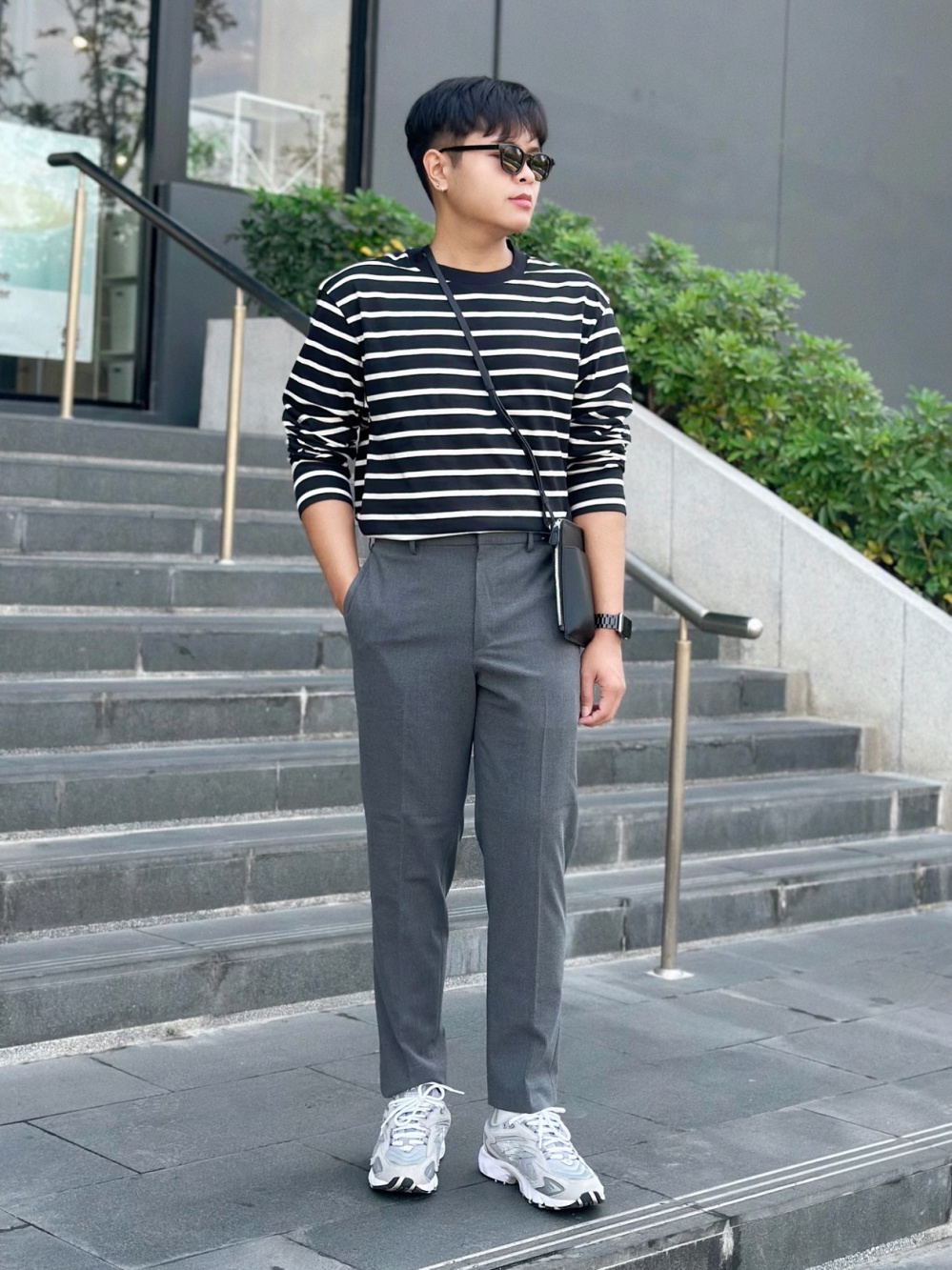 Check styling ideas for「JWA Flannel Regular Fit Long Sleeve Shirt、Smart  Ankle Pants (Wool-like) (Regular Length: 64.5-70.5cm)」