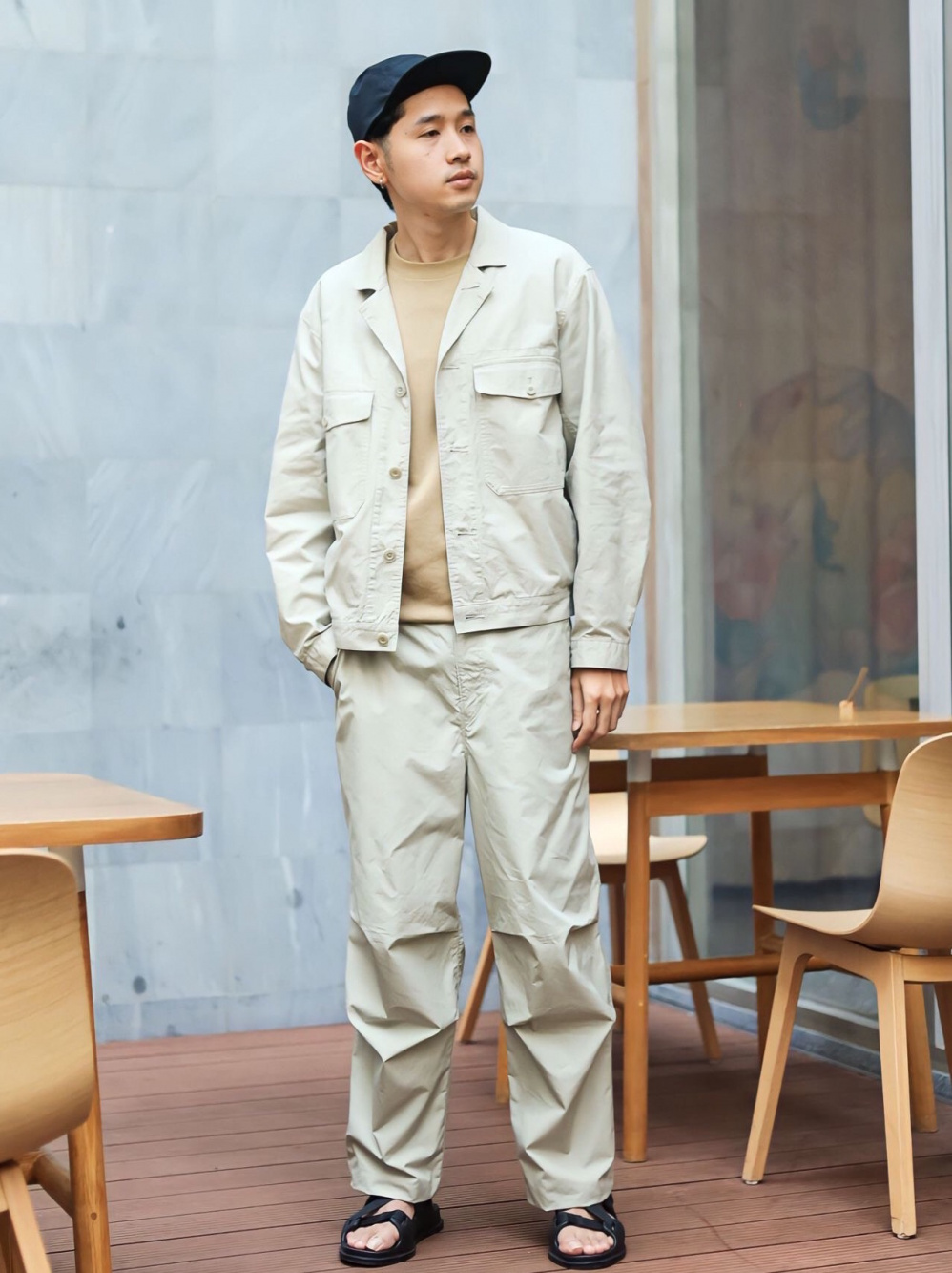 Wide Fit Pleated Chino Pants Uniqlo U