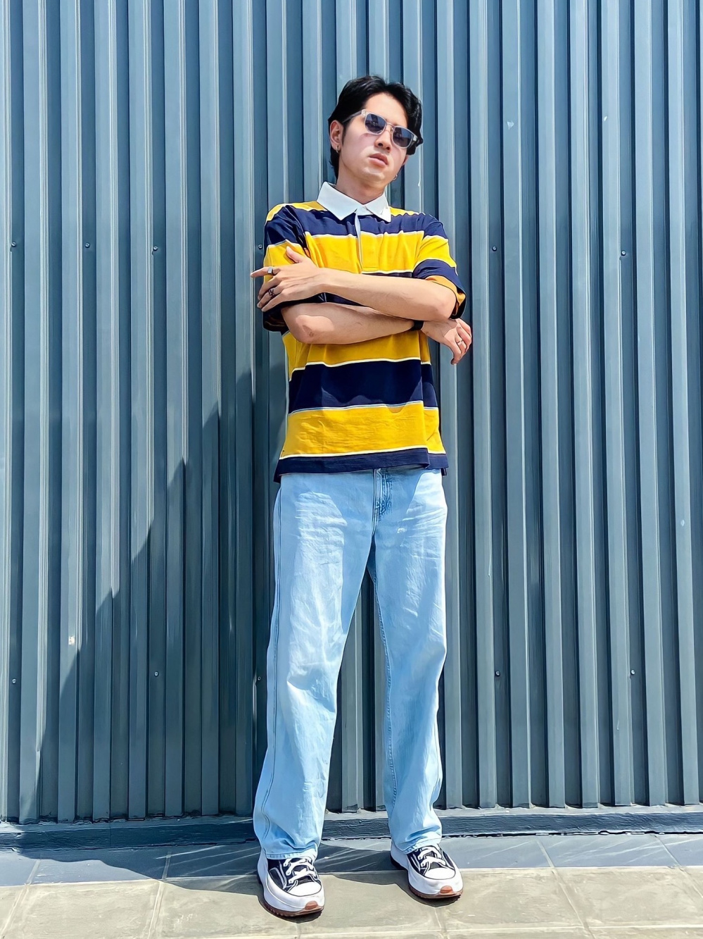 Striped polo outlet outfit men