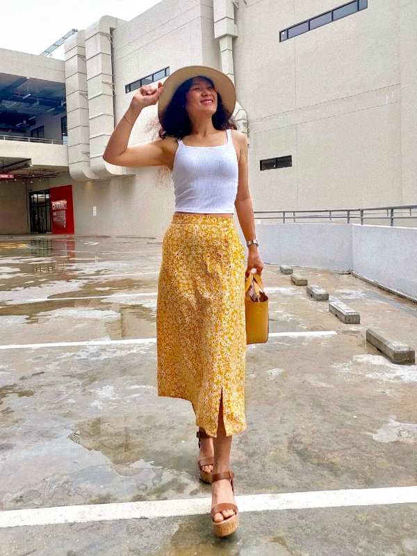 Uniqlo mustard skirt store