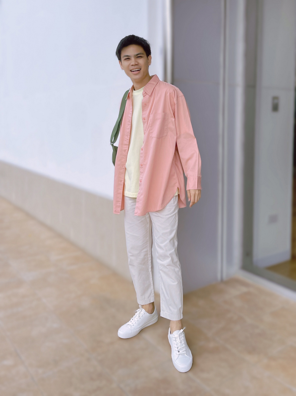 Korean pastel store outfit