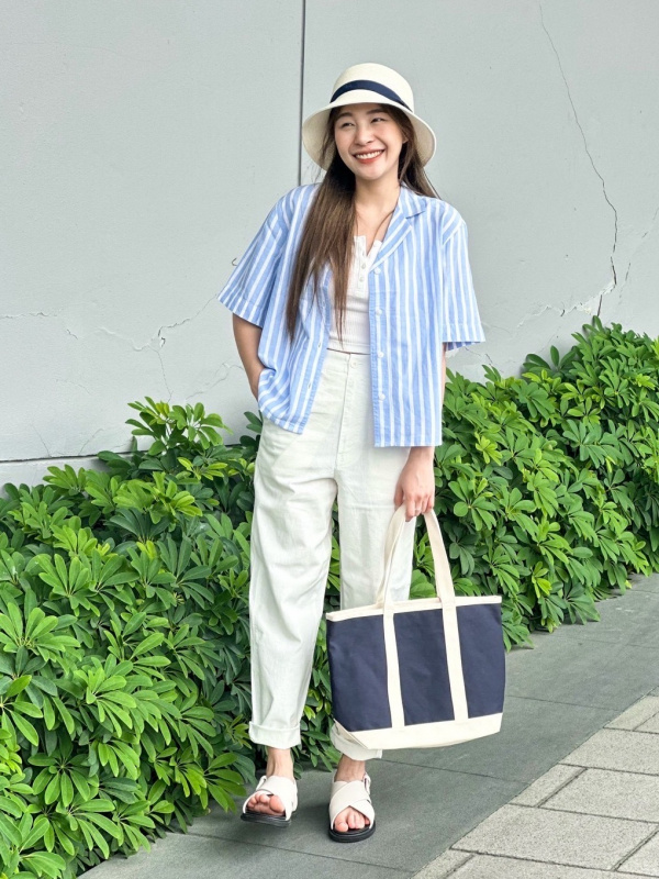 linen blend open collar uniqlo