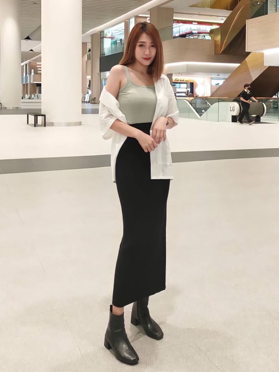 Check styling ideas for「Mame Kurogouchi Mame Kurogouchi 3D Knit Ribbed Long  Skirt」