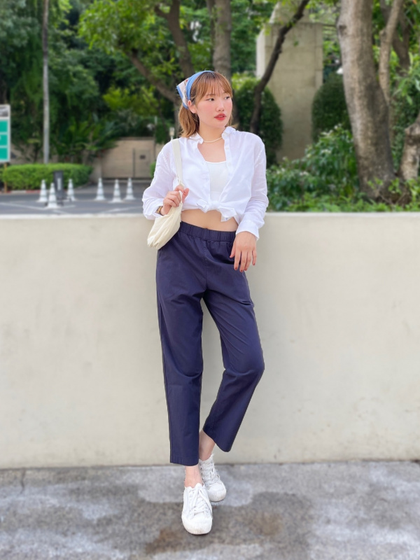 WOMEN'S COTTON RELAXED ANKLE PANTS