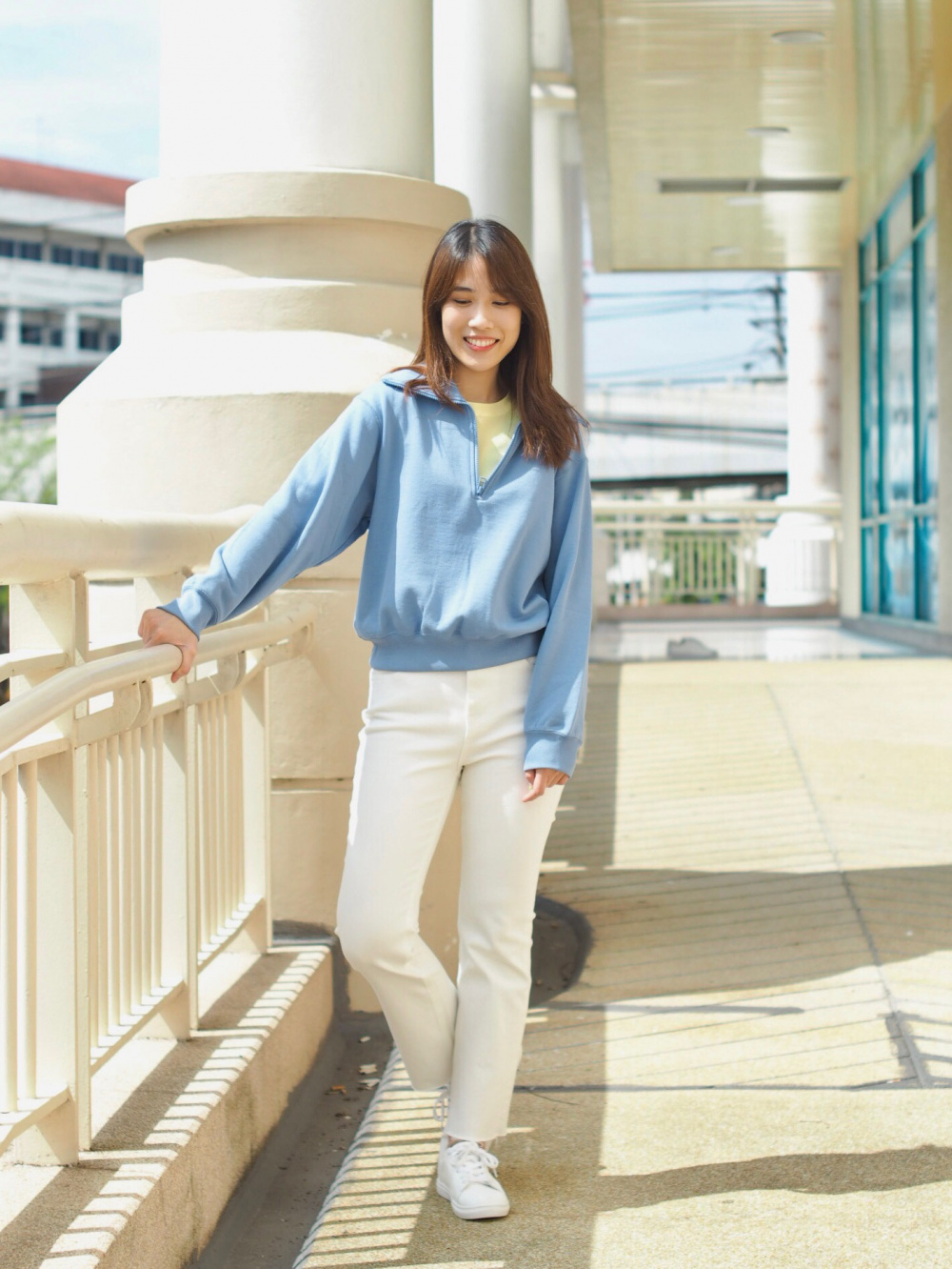 Half zip sweatshirt girls top