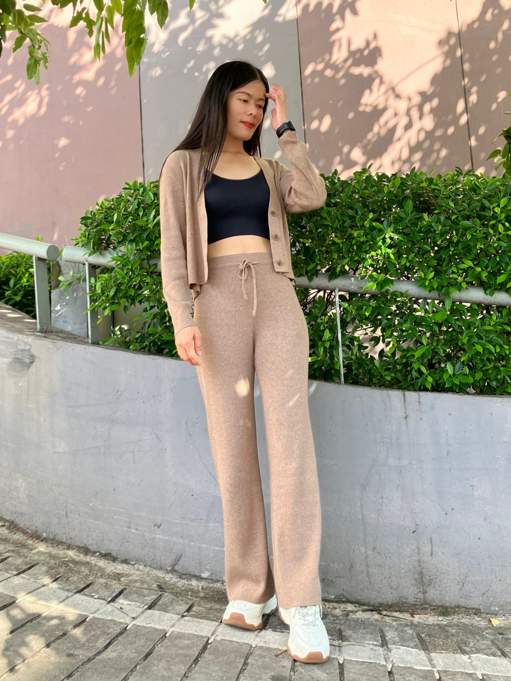 Check styling ideas for「Washable Knit Ribbed Pants」