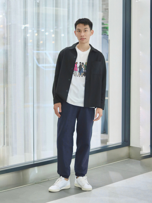 Check styling ideas for「Washed Jersey Denim Jogger Pants」