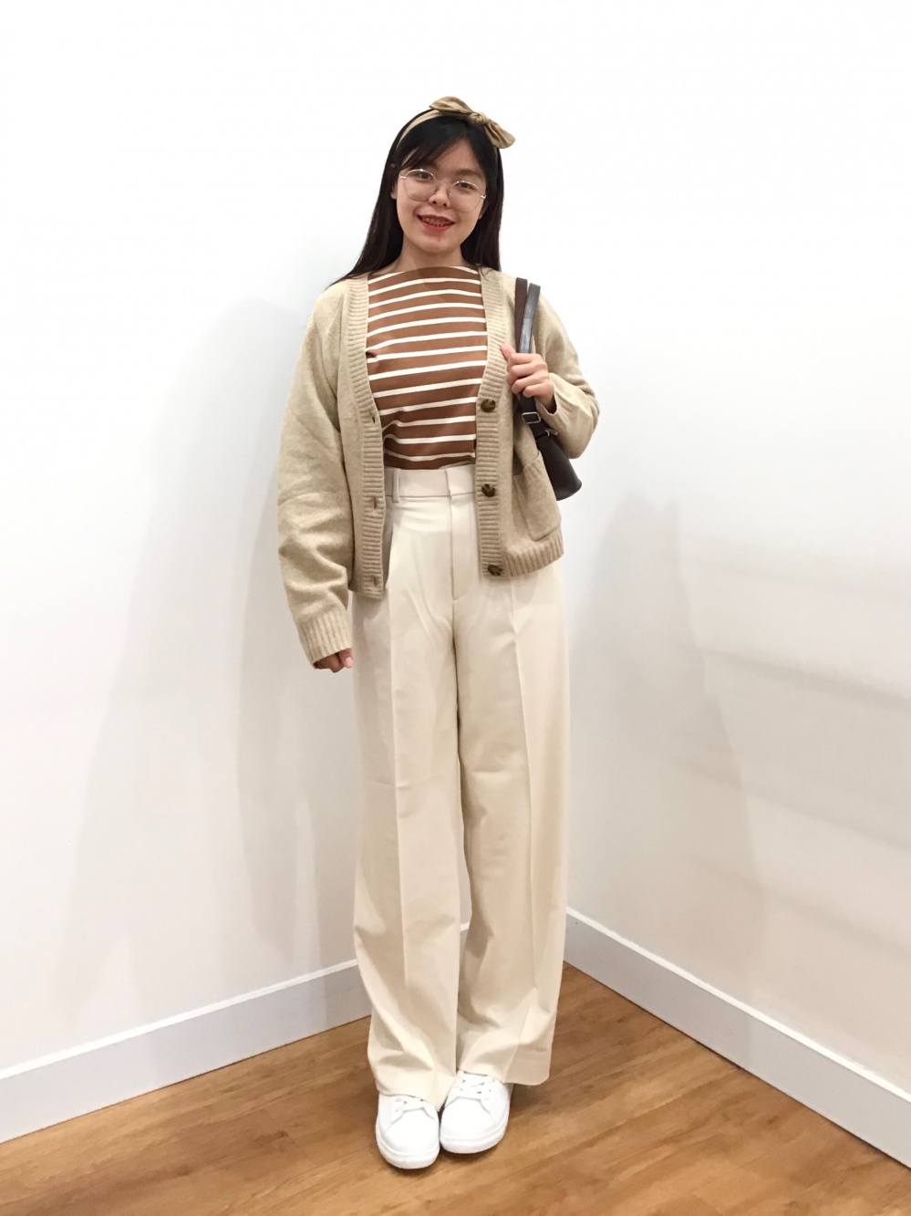 Check styling ideas for「Striped Long Sleeve T-Shirt、Pleated Wide Pants ...