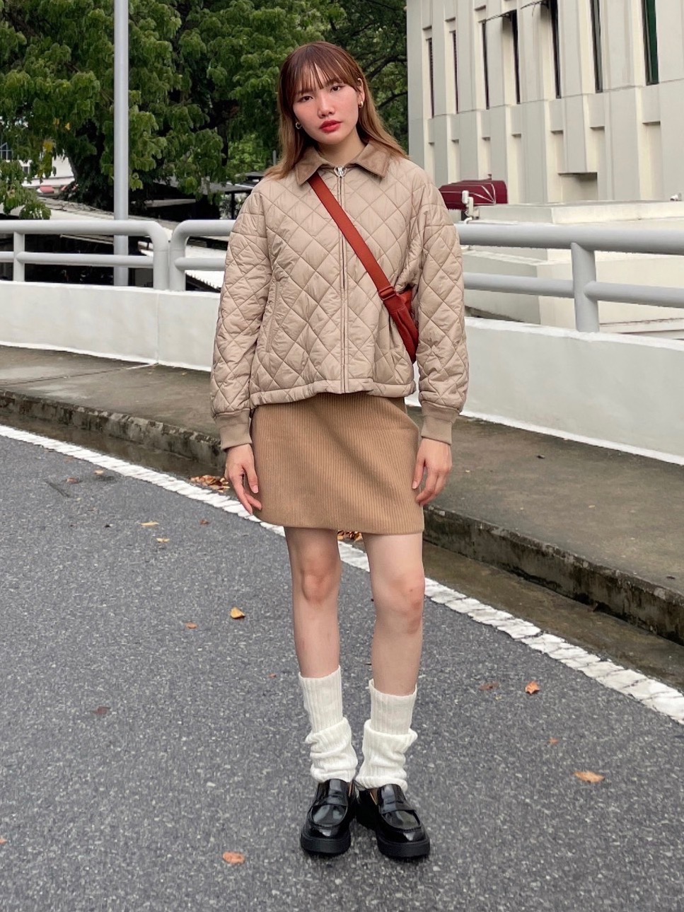 Check styling ideas for「PUFFTECH Blouson (Warm Padded)、Premium Lambswool  Mini Skirt」