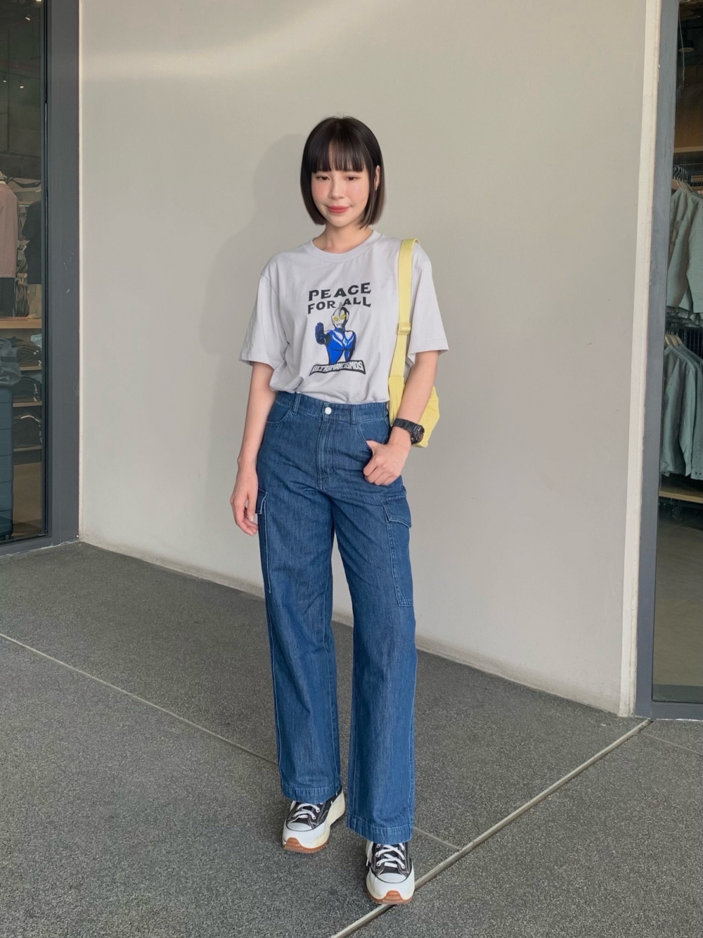 Check styling ideas for「AIRism Ultra Stretch Cropped T-Shirt