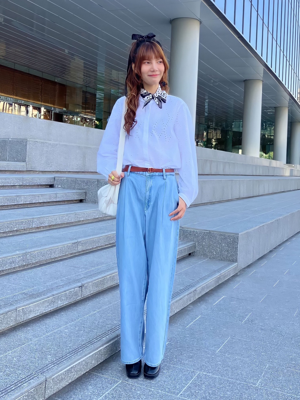 uniqlo stretch cotton blouse