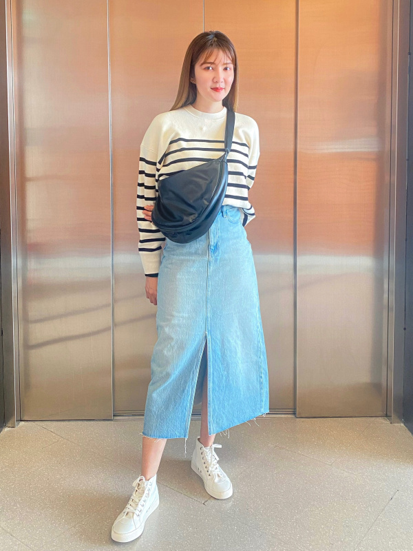 Uniqlo denim midi outlet skirt