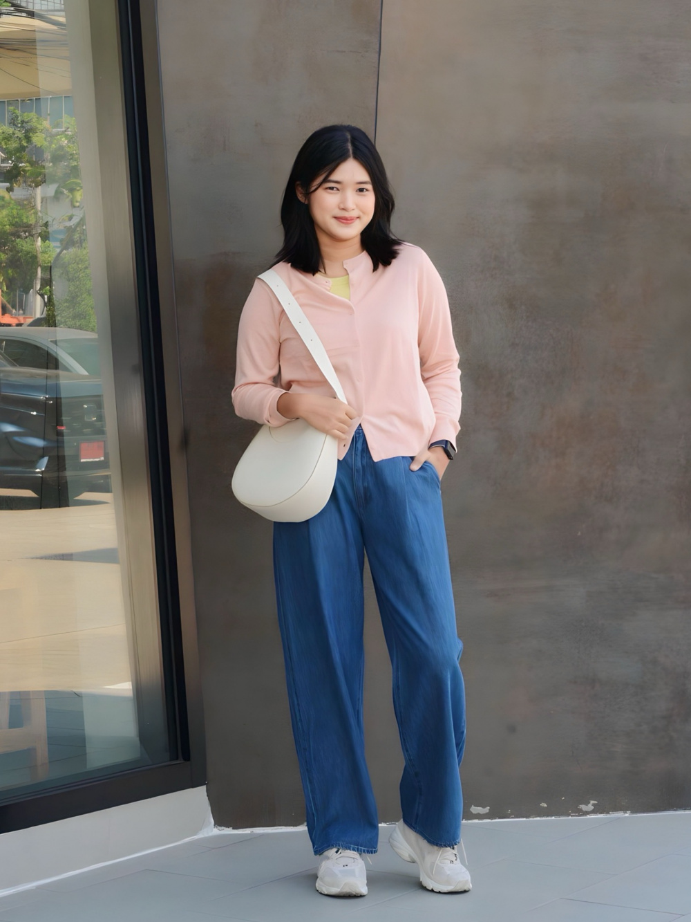 Check styling ideas for「Cotton Embroidery Long Sleeve Blouse、Pleated  Straight Pants (Co-ord)」