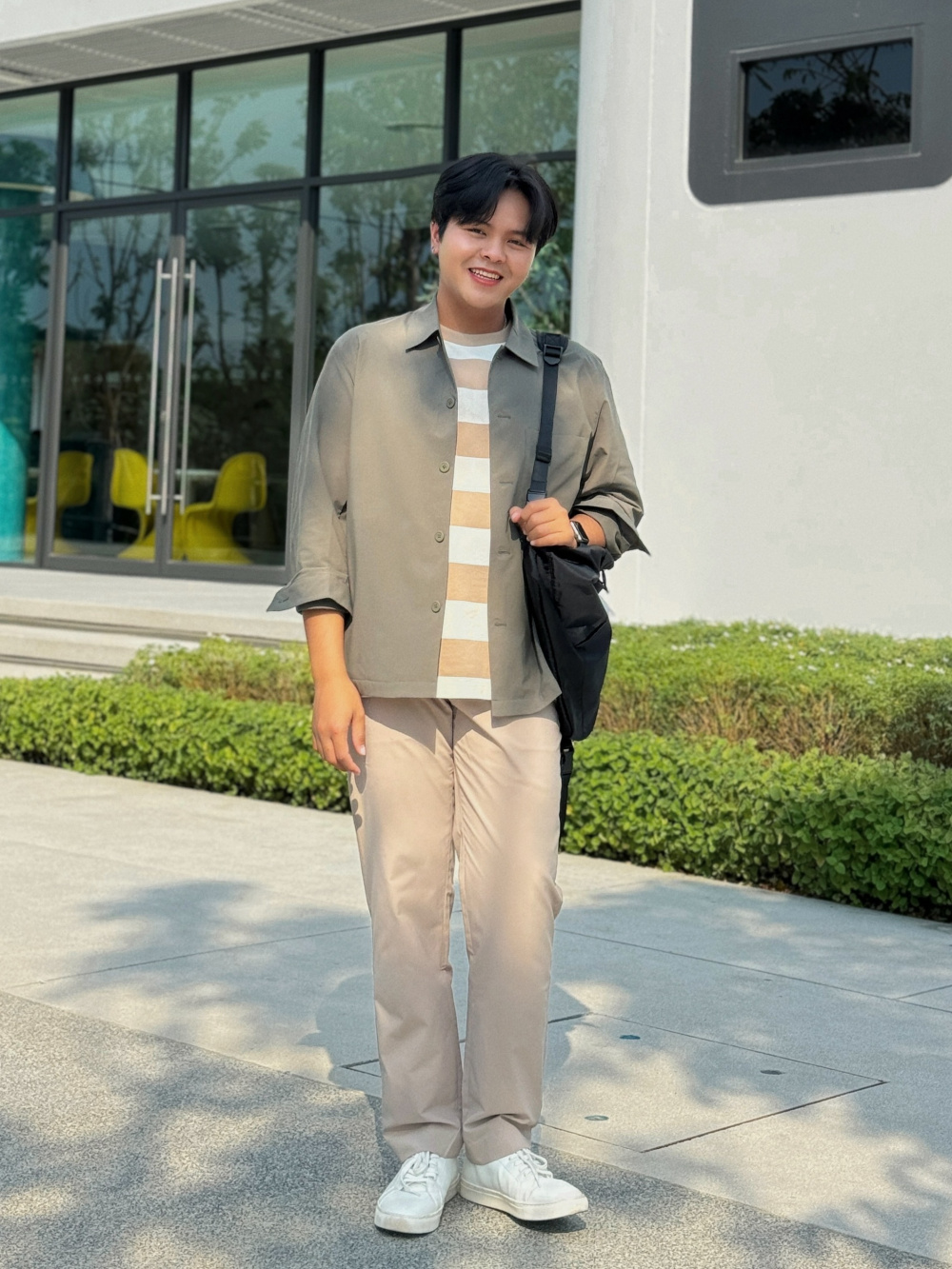 Check styling ideas for「Miracle Air (AirSense) Relaxed Pants Cotton Like、Miracle  Air (AirSense) Shirt Jacket Wool Like」