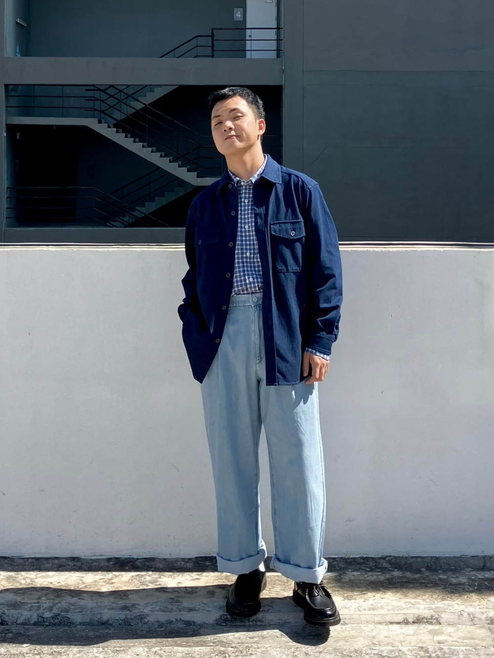 Check styling ideas for Denim Jersey Long Sleeve Over Shirt Extra Fine Cotton Broadcloth Long Sleeve Shirt UNIQLO PH