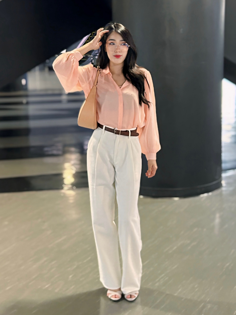 Check styling ideas for「Cotton Embroidery Long Sleeve Blouse、Pleated  Straight Pants (Co-ord)」