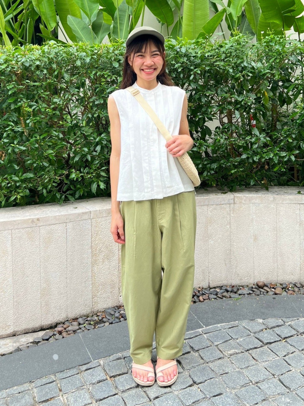 WOMEN S LINEN BLEND PLEATED TAPERED PANTS CO ORD UNIQLO SG