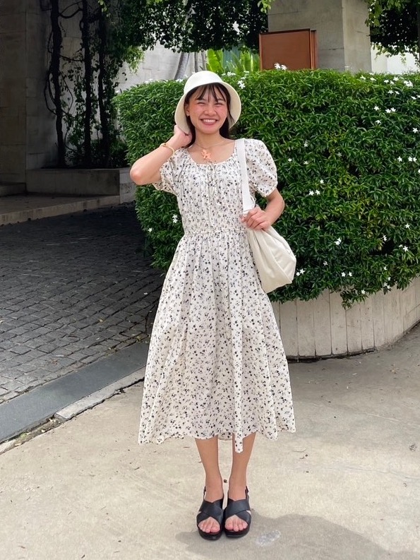 Check styling ideas for「Volume Sleeve Dress | Printed」｜UNIQLO VN