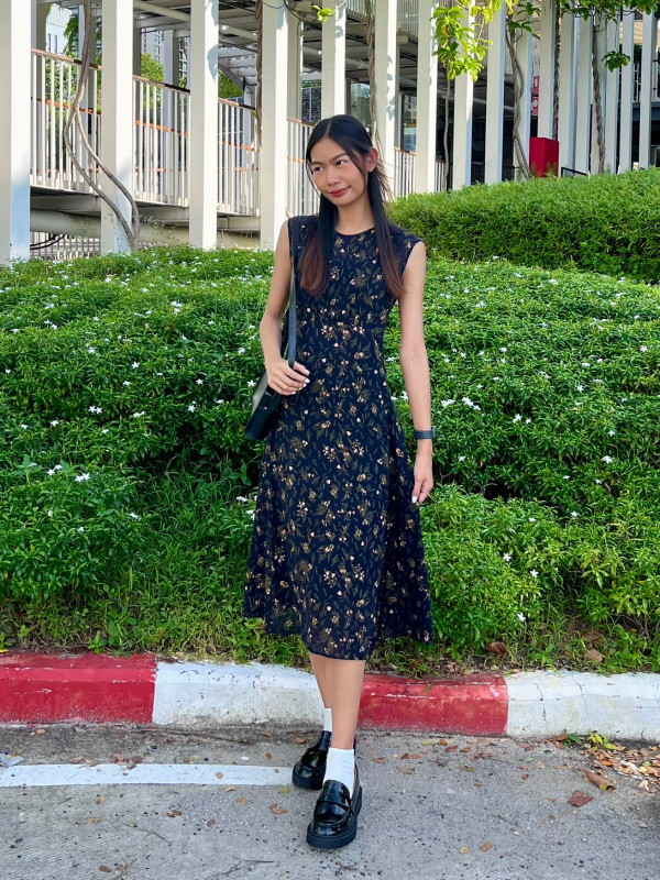 WOMEN'S SLEEVELESS FLARE DRESS (PRINTED) | UNIQLO SG