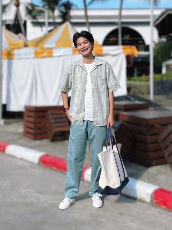 COTTON LINEN SHIRT | SHORT SLEEVE, CHECKED | UNIQLO TH