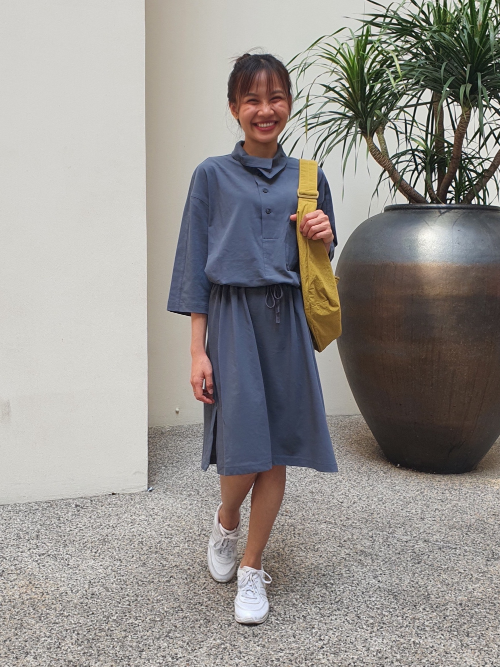 Check styling ideas forJersey Dress | 1/2 Sleeve| UNIQLO TH
