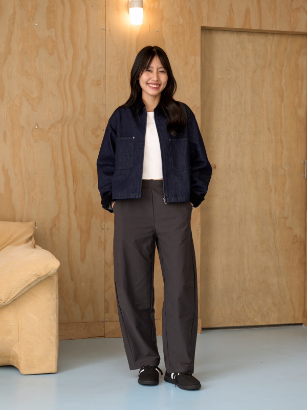 STRETCH JERSEY BARREL PANTS