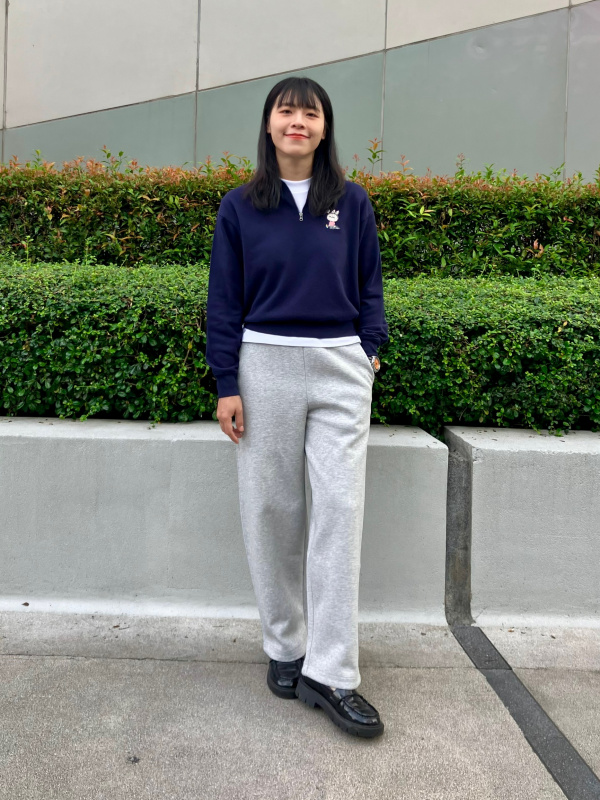 本日限定　S dot sweat wide pants gray SWEAT WIDE PANTS | CAN BE SET UP WITH TOPS | UNIQLO TH