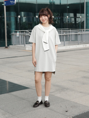 Women's Oversized Bicolor T-Shirt Dress | UNIQLO US