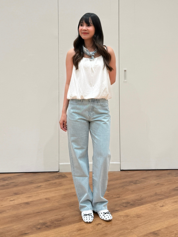An outfit using Balloon Gathered Camisole｜UNIQLO PH