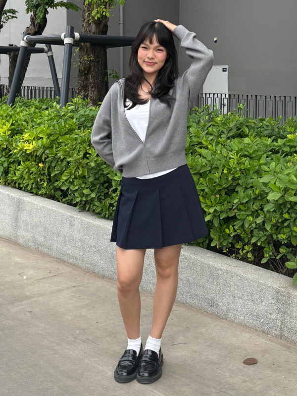 An outfit using Smooth Cotton Full Zip Cardigan and Slim Chino
