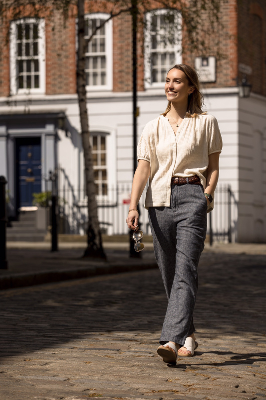 Linen Cotton Tapered Pants