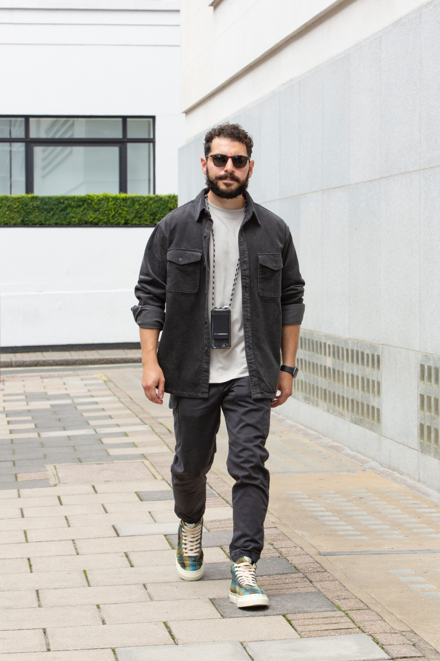Check styling ideas for「Corduroy Long-Sleeve Work Shirt、Cargo Jogger ...