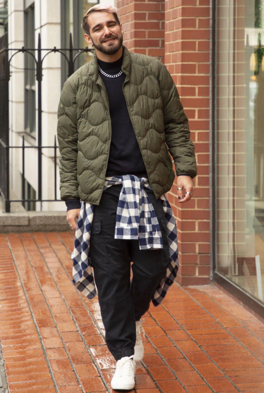 Check styling ideas for Ultra Light Down Wave Quilted Jacket